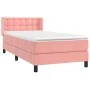 Box spring bed with pink velvet mattress 100x200 cm by vidaXL, Beds and slatted bases - Ref: Foro24-3131188, Price: 305,37 €,...