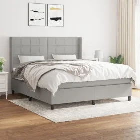 Box spring bed with light gray fabric mattress 160x200 cm by vidaXL, Beds and slatted bases - Ref: Foro24-3131441, Price: 552...