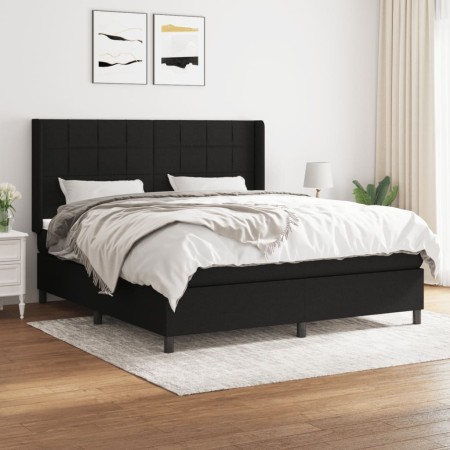 Box spring bed with black fabric mattress 180x200 cm by vidaXL, Beds and slatted bases - Ref: Foro24-3131451, Price: 631,98 €...