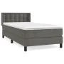 Box spring bed with dark gray velvet mattress 90x200 cm by vidaXL, Beds and slatted bases - Ref: Foro24-3131178, Price: 304,1...