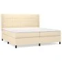 Box spring bed with cream fabric mattress 200x200 cm by vidaXL, Beds and slatted bases - Ref: Foro24-3131462, Price: 608,93 €...