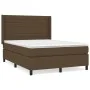 Cama box spring con colchón tela marrón oscuro 140x190 cm de vidaXL, Camas y somieres - Ref: Foro24-3131508, Precio: 508,56 €...