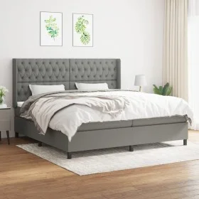 Box spring bed with dark gray fabric mattress 200x200 cm by vidaXL, Beds and slatted bases - Ref: Foro24-3131698, Price: 674,...