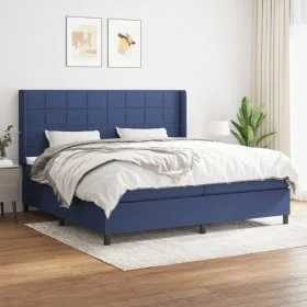 Box spring bed with blue fabric mattress 200x200 cm by vidaXL, Beds and slatted bases - Ref: Foro24-3131463, Price: 673,09 €,...