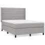 Box spring bed with light gray fabric mattress 140x200 cm by vidaXL, Beds and slatted bases - Ref: Foro24-3131513, Price: 488...