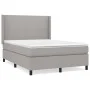 Box spring bed with light gray fabric mattress 140x200 cm by vidaXL, Beds and slatted bases - Ref: Foro24-3131273, Price: 484...