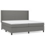 Cama box spring con colchón tela gris oscuro 200x200 cm de vidaXL, Camas y somieres - Ref: Foro24-3131298, Precio: 665,75 €, ...
