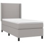 Box spring bed with light gray fabric mattress 100x200 cm by vidaXL, Beds and slatted bases - Ref: Foro24-3131249, Price: 352...