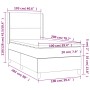 Box spring bed with light gray fabric mattress 100x200 cm by vidaXL, Beds and slatted bases - Ref: Foro24-3131249, Price: 352...