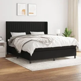 Box spring bed with black fabric mattress 180x200 cm by vidaXL, Beds and slatted bases - Ref: Foro24-3131611, Price: 617,00 €...