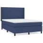 Box spring bed with blue fabric mattress 140x200 cm by vidaXL, Beds and slatted bases - Ref: Foro24-3131439, Price: 498,68 €,...