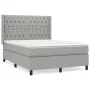 Box spring bed with light gray fabric mattress 140x190 cm by vidaXL, Beds and slatted bases - Ref: Foro24-3131665, Price: 523...
