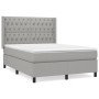 Cama box spring con colchón tela gris claro 140x190 cm de vidaXL, Camas y somieres - Ref: Foro24-3131665, Precio: 520,94 €, D...
