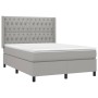 Cama box spring con colchón tela gris claro 140x190 cm de vidaXL, Camas y somieres - Ref: Foro24-3131665, Precio: 520,94 €, D...