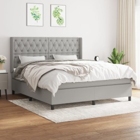 Boxspringbett mit hellgrauer Stoffmatratze 160x200 cm von vidaXL, Betten und Lattenroste - Ref: Foro24-3131681, Preis: 601,47...