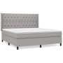 Box spring bed with light gray fabric mattress 160x200 cm by vidaXL, Beds and slatted bases - Ref: Foro24-3131681, Price: 600...