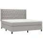 Box spring bed with light gray fabric mattress 160x200 cm by vidaXL, Beds and slatted bases - Ref: Foro24-3131681, Price: 582...