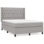 Box spring bed with light gray fabric mattress 140x200 cm by vidaXL, Beds and slatted bases - Ref: Foro24-3131673, Price: 489...