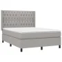 Box spring bed with light gray fabric mattress 140x200 cm by vidaXL, Beds and slatted bases - Ref: Foro24-3131673, Price: 489...