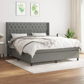 Box spring bed with dark gray fabric mattress 160x200 cm by vidaXL, Beds and slatted bases - Ref: Foro24-3131682, Price: 593,...