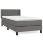 Box spring bed with gray synthetic leather mattress 90x200 cm by vidaXL, Beds and slatted bases - Ref: Foro24-3130701, Price:...