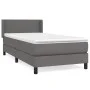 Box spring bed with gray synthetic leather mattress 90x200 cm by vidaXL, Beds and slatted bases - Ref: Foro24-3130701, Price:...