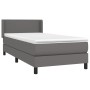 Cama box spring con colchón cuero sintético gris 90x200 cm de vidaXL, Camas y somieres - Ref: Foro24-3130701, Precio: 299,90 ...