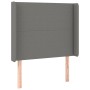 Cama box spring con colchón tela gris oscuro 80x200 cm
