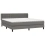 Box spring bed with gray synthetic leather mattress 180x200 cm by vidaXL, Beds and slatted bases - Ref: Foro24-3130797, Price...
