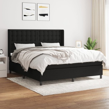 Cama box spring con colchón tela negro 180x200 cm de vidaXL, Camas y somieres - Ref: Foro24-3131771, Precio: 652,01 €, Descue...