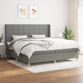 Box spring bed with dark gray fabric mattress 200x200 cm by vidaXL, Beds and slatted bases - Ref: Foro24-3132018, Price: 647,...
