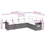 Set de muebles de jardín 6 pzas y cojines ratán sintético gris