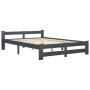 Estructura cama sin colchón madera pino gris oscuro 120x200 cm