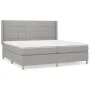 Box spring bed with light gray fabric mattress 200x200 cm by vidaXL, Beds and slatted bases - Ref: Foro24-3132017, Price: 649...