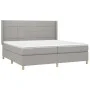 Box spring bed with light gray fabric mattress 200x200 cm by vidaXL, Beds and slatted bases - Ref: Foro24-3132017, Price: 649...