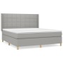 Cama box spring con colchón tela gris claro 160x200 cm de vidaXL, Camas y somieres - Ref: Foro24-3132001, Precio: 551,72 €, D...