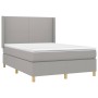 Cama box spring con colchón tela gris claro 140x200 cm de vidaXL, Camas y somieres - Ref: Foro24-3131833, Precio: 506,03 €, D...