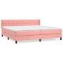 Box spring bed with pink velvet mattress 200x200 cm by vidaXL, Beds and slatted bases - Ref: Foro24-3131164, Price: 555,86 €,...