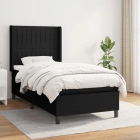 Box spring bed with black fabric mattress 90x200 cm by vidaXL, Beds and slatted bases - Ref: Foro24-3131563, Price: 343,92 €,...