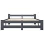 Estructura cama sin colchón madera pino gris oscuro 140x200 cm