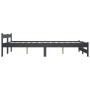 Estructura cama sin colchón madera pino gris oscuro 140x200 cm