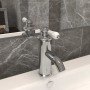 Grifo para lavabo de baño plateado 130x180 mm en Grifos | Comprar online en Foro24