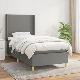 Boxspringbett mit dunkelgrauer Stoffmatratze 90x190 cm von vidaXL, Betten und Lattenroste - Ref: Foro24-3131794, Preis: 332,2...