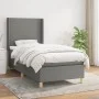 Cama box spring con colchón tela gris oscuro 90x190 cm de vidaXL, Camas y somieres - Ref: Foro24-3131794, Precio: 331,70 €, D...