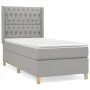 Box spring bed with light gray fabric mattress 100x200 cm by vidaXL, Beds and slatted bases - Ref: Foro24-3132209, Price: 351...