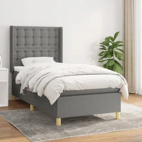 Box spring bed with dark gray fabric mattress 90x200 cm by vidaXL, Beds and slatted bases - Ref: Foro24-3132282, Price: 376,7...