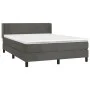Box spring bed with dark gray velvet mattress 140x200 cm by vidaXL, Beds and slatted bases - Ref: Foro24-3130842, Price: 416,...