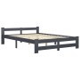 Estructura cama sin colchón madera pino gris oscuro 160x200 cm