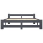 Estructura cama sin colchón madera pino gris oscuro 160x200 cm