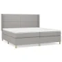 Box spring bed with light gray fabric mattress 200x200 cm by vidaXL, Beds and slatted bases - Ref: Foro24-3131937, Price: 623...